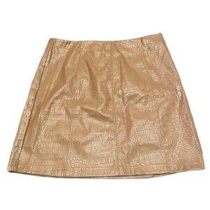 Francesca's Brown Croc-Embossed Skirt